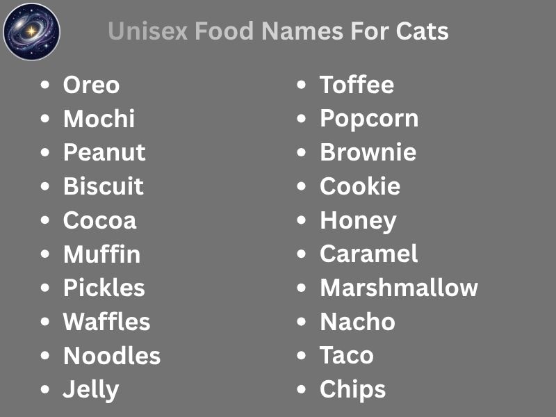 Unisex Food Names For Cats