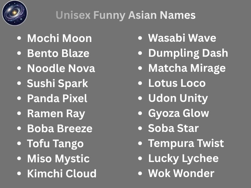 Unisex Funny Asian Names