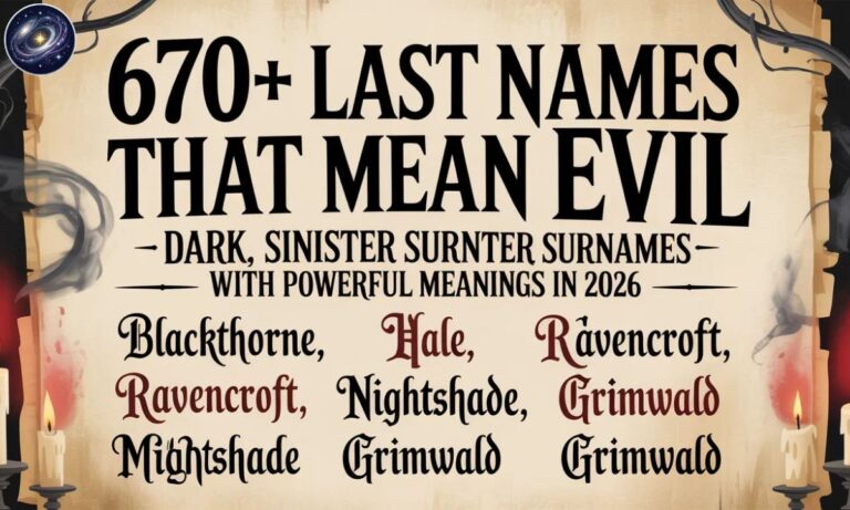 670+ Last Names That Mean Evil Dark, Sinister Surnames With Powerful Meanings In 2026
