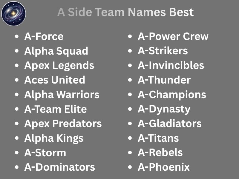 A Side Team Names Best