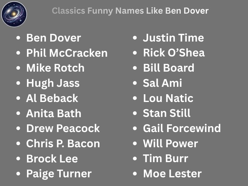 Classics Funny Names Like Ben Dover